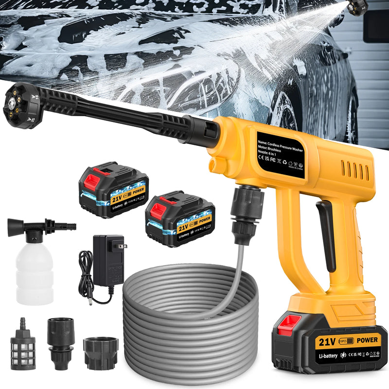 SEESE Cordless Pressure Washer and Single Port Charger Base, Bottle Portable Washer for Car,Home Cleaning & Garden Watering